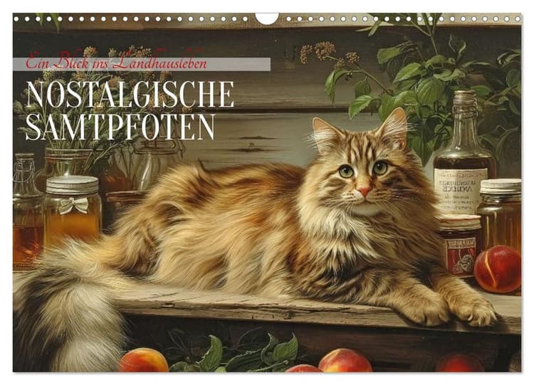 Nostalgische Samtpfoten (Wandkalender 2027 DIN A3 quer), CALVENDO Monatskalender