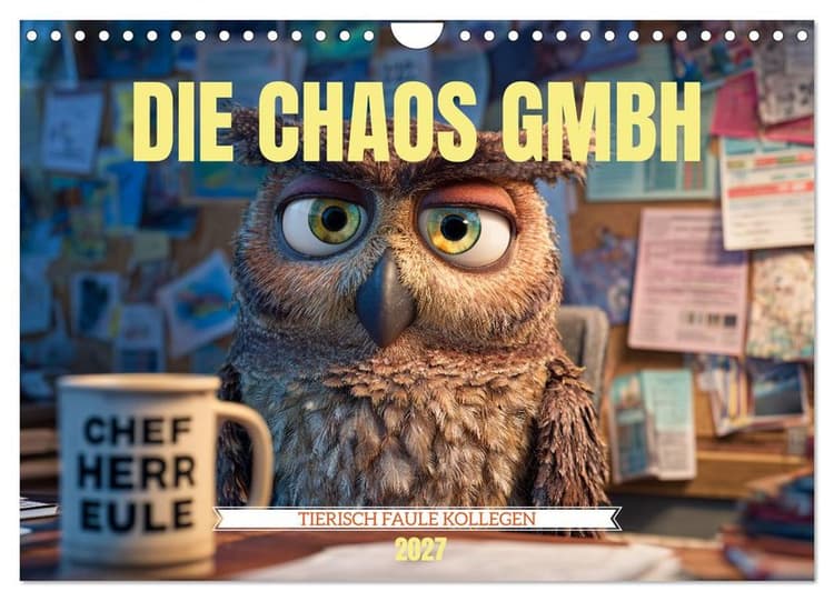 Die Chaos GmbH - Tierisch faule Kollegen (Wandkalender 2027 DIN A4 quer), CALVENDO Monatskalender