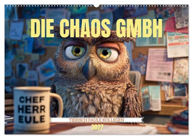 Die Chaos GmbH - Tierisch faule Kollegen (Wandkalender 2027 DIN A2 quer), CALVENDO Monatskalender