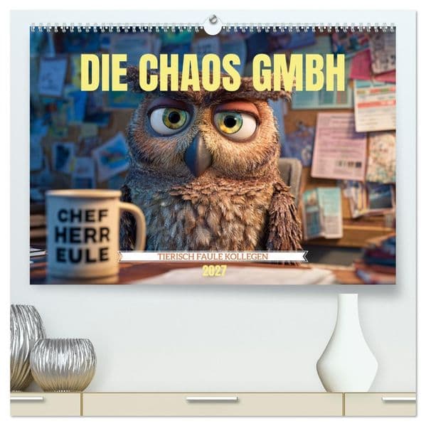 Die Chaos GmbH - Tierisch faule Kollegen (hochwertiger Premium Wandkalender 2027 DIN A2 quer), Kunstdruck in Hochglanz