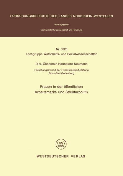 Frauen in der öffentlichen Arbeitsmarkt- und Strukturpolitik