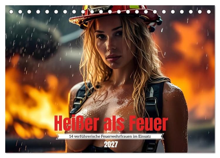 Heißer als Feuer: 14 verführerische Feuerwehrfrauen im Einsatz (Tischkalender 2027 DIN A5 quer), CALVENDO Monatskalender
