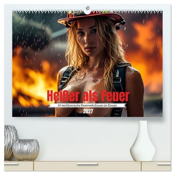 Heißer als Feuer: 14 verführerische Feuerwehrfrauen im Einsatz (hochwertiger Premium Wandkalender 2027 DIN A2 quer), Kunstdruck in Hochglanz