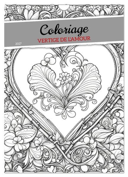 Coloriage (Calendrier mural 2027 DIN A4 horizontal), CALVENDO calendrier mensuel