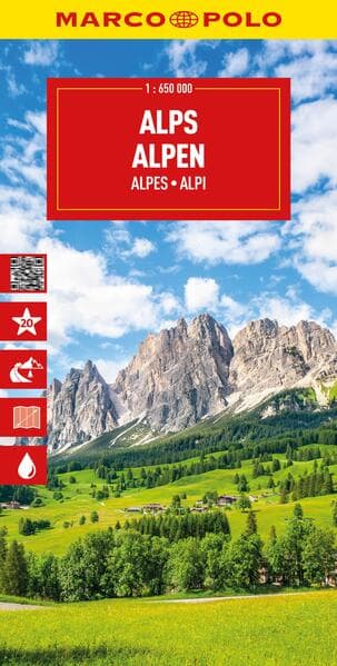 MARCO POLO Reisekarte Alpen 1:650.000