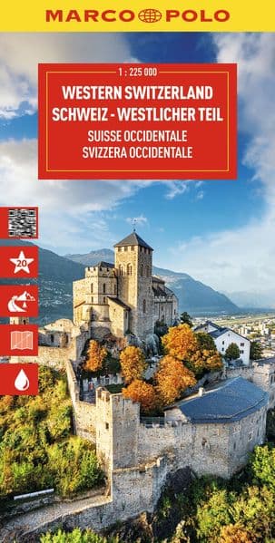 MARCO POLO Reisekarte Schweiz 01 Westlicher Teil 1:225.000