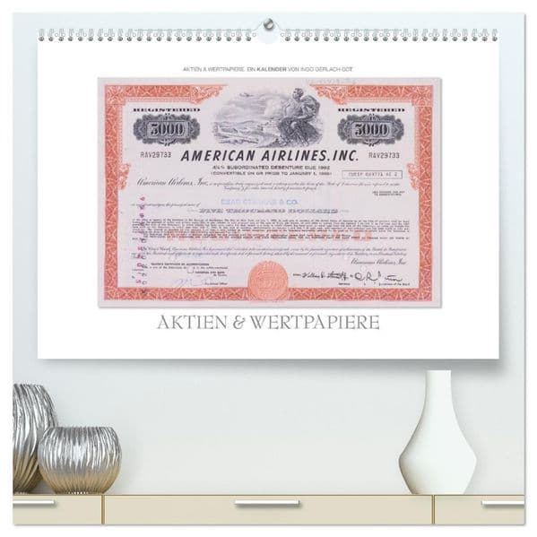 Aktien & Wertpapiere (hochwertiger Premium Wandkalender 2027 DIN A2 quer), Kunstdruck in Hochglanz