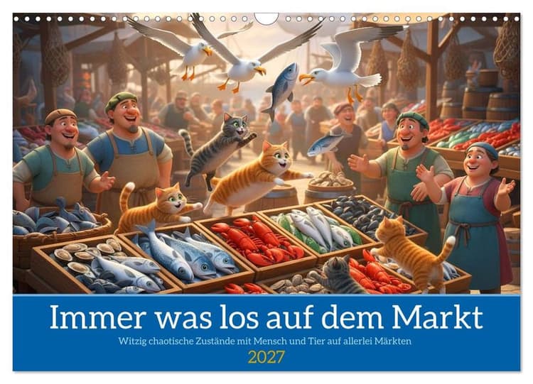 Immer was los auf dem Markt (Wandkalender 2027 DIN A3 quer), CALVENDO Monatskalender