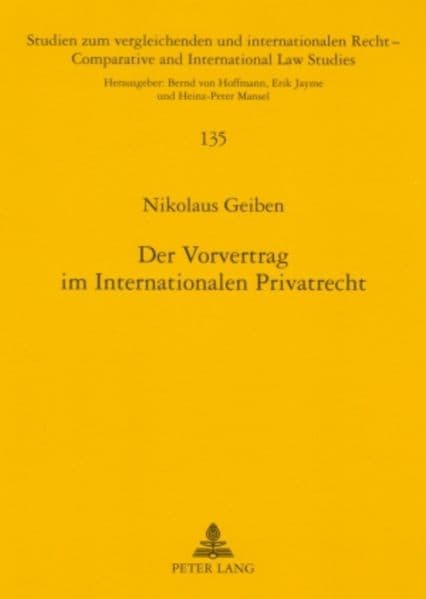 Der Vorvertrag im Internationalen Privatrecht