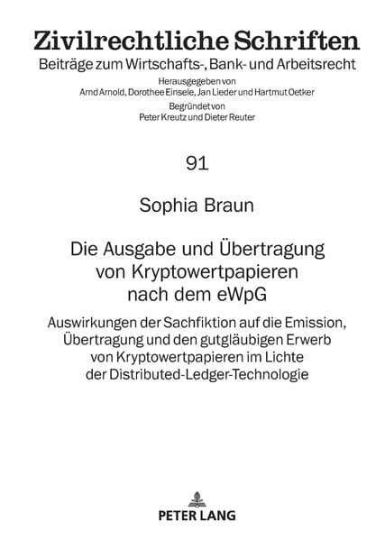 Die Ausgabe und Übertragung von Kryptowertpapieren nach dem eWpG
