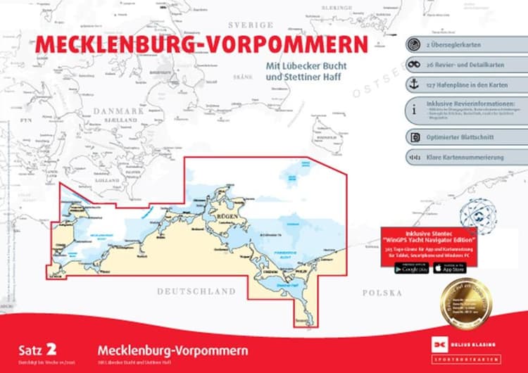 Sportbootkarten Satz 2: Mecklenburg-Vorpommern (Ausgabe 2026)