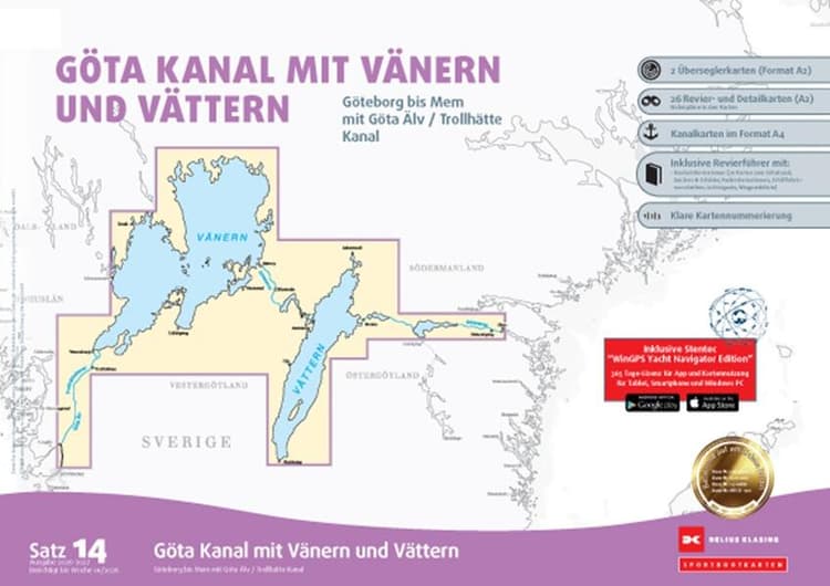 Sportbootkarten Satz 14: Göta Kanal mit Vänern und Vättern (Ausgabe 2026/2027)