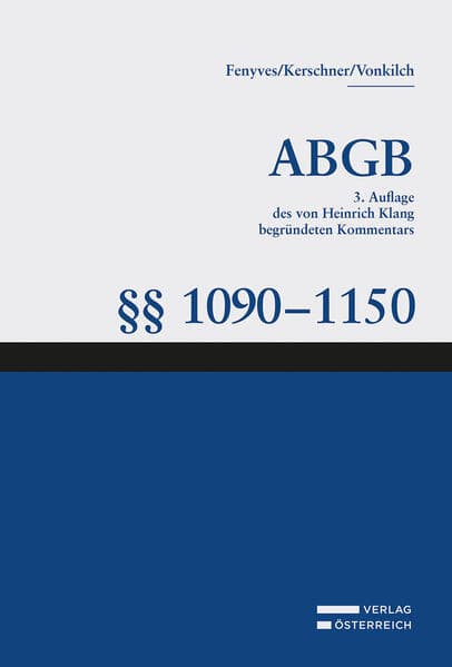 Großkommentar zum ABGB - Klang Kommentar. §§ 1090-1150 ABGB, Bestandsrecht