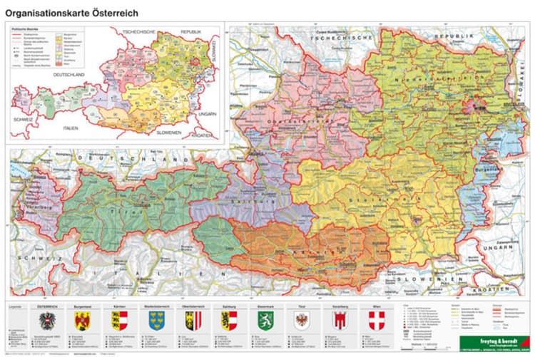 Österreich Organisiation - A3, Planokarte 1:1.300.000