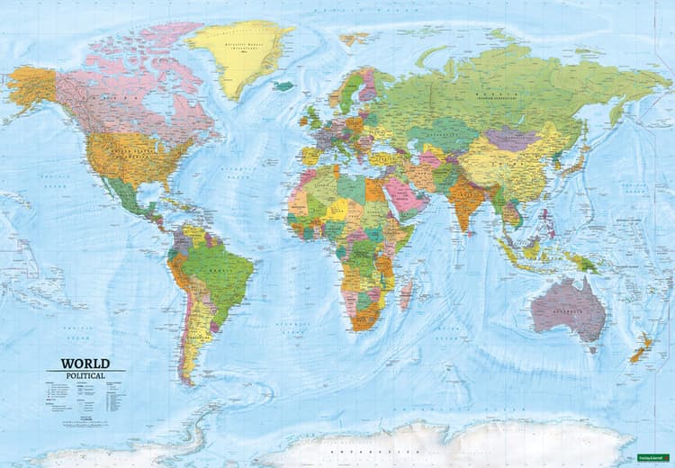 World map XXL, political, english, 1:15.000.000, Pin Board, freytag & berndt