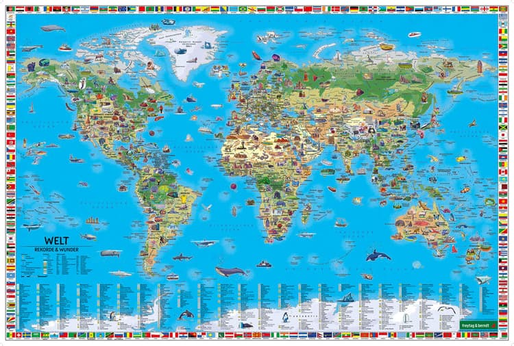 freytag & berndt Schreibtischunterlage Weltkarte für Kinder 1:20 Mio