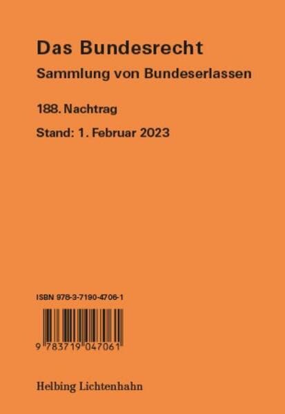 Das Bundesrecht, N 188