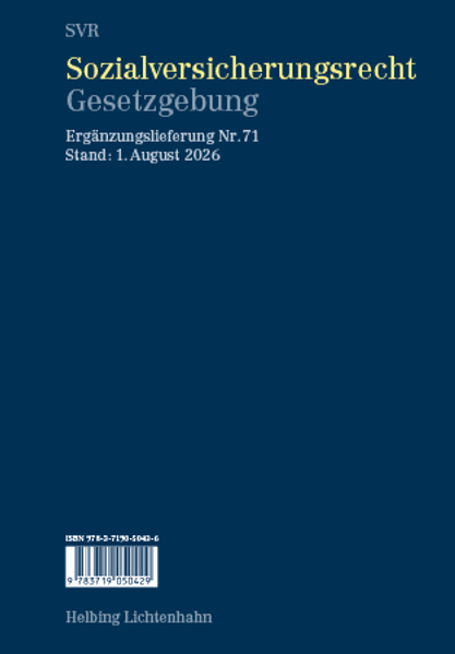 Sozialversicherungsrecht - Gesetzgebung EL 71