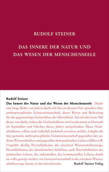 Das Innere der Natur und das Wesen der Menschenseele