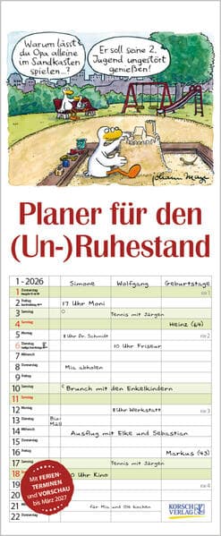 Planer für den (Un-)Ruhestand 2026