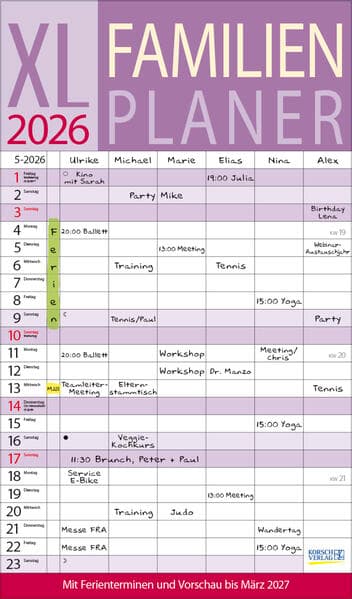 XL Familienplaner 2026