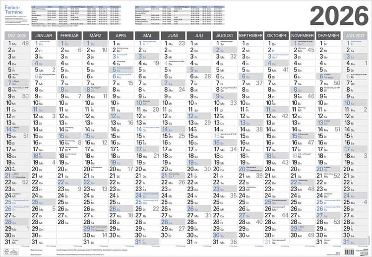 Großer Wandtimer 2026