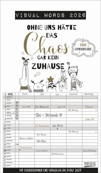 Visual Words Familienplaner 2026