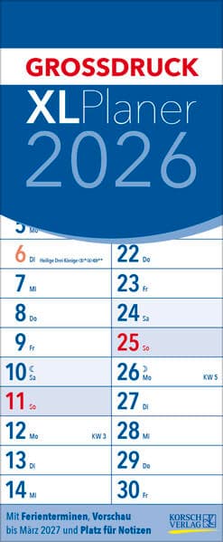 XL Planer Großdruck 2026