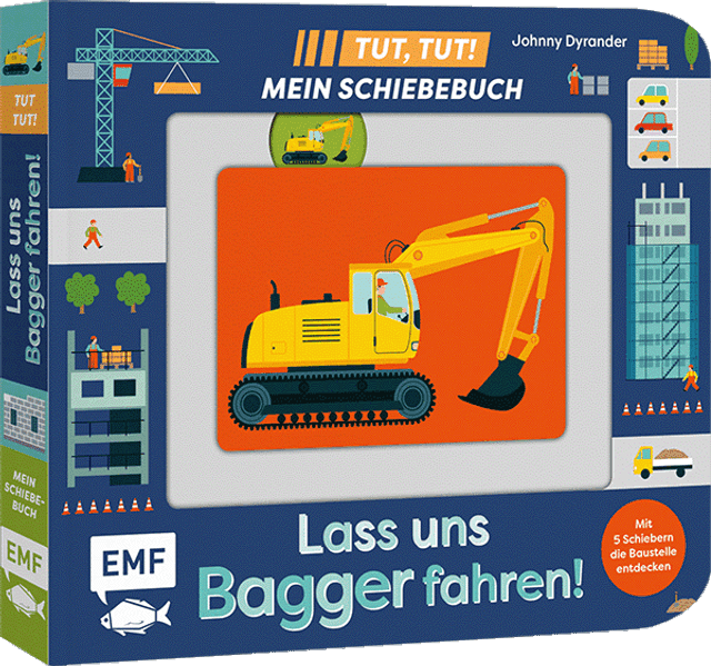 Tut, Tut! – Mein Schiebebuch: Lass uns Bagger fahren!