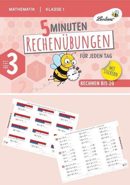 5 Minuten Rechenübungen für jeden Tag. Rechnen bis 20 Klasse 1 (Heft 3)