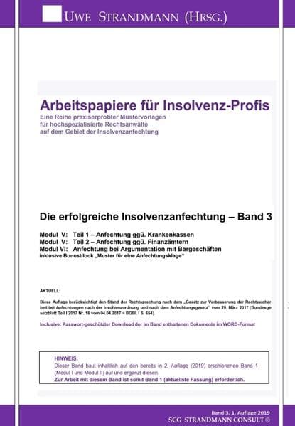 Die erfolgreiche Insolvenzanfechtung - Band 3