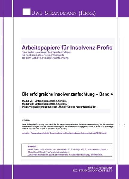 Die erfolgreiche Insolvenzanfechtung - Band 4