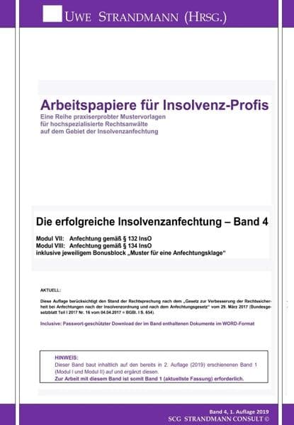 Die erfolgreiche Insolvenzanfechtung - Band 4