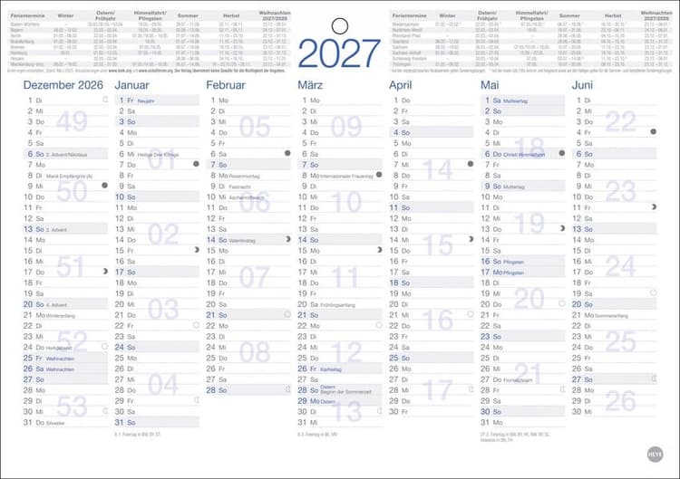 Tafelkalender A5 2027