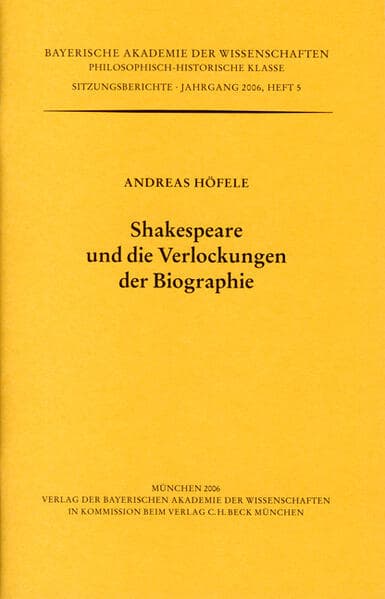Shakespeare und die Verlockungen der Biographie