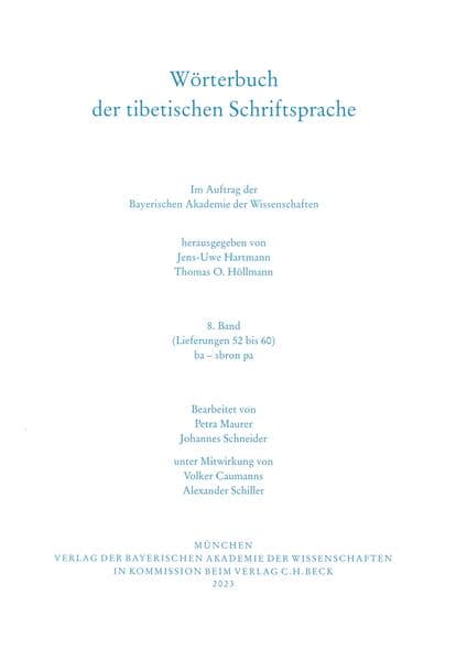 Wörterbuch der tibetischen Schriftsprache Band 8 (Lieferungen 52 – 60)
