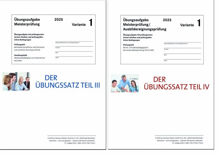 Das Übungspaket Teile III + IV - Variante 1