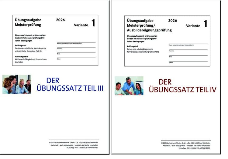 Das Übungspaket Teile III + IV - Variante 1