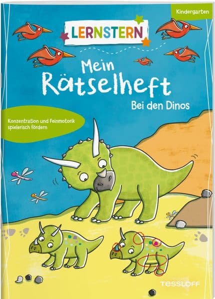LERNSTERN. Mein Rätselheft Kindergarten. Bei den Dinos
