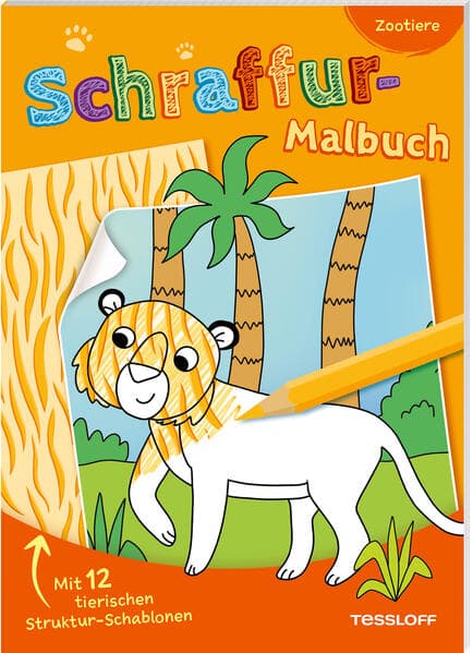 Schraffur-Malbuch. Zootiere