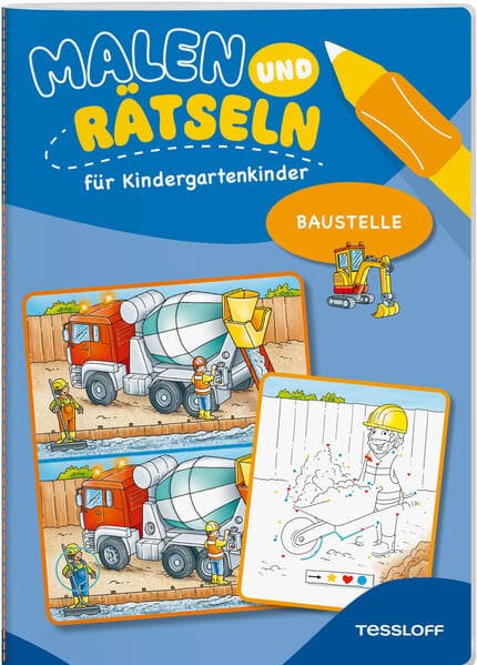 Malen und Rätseln für Kindergartenkinder. Baustelle