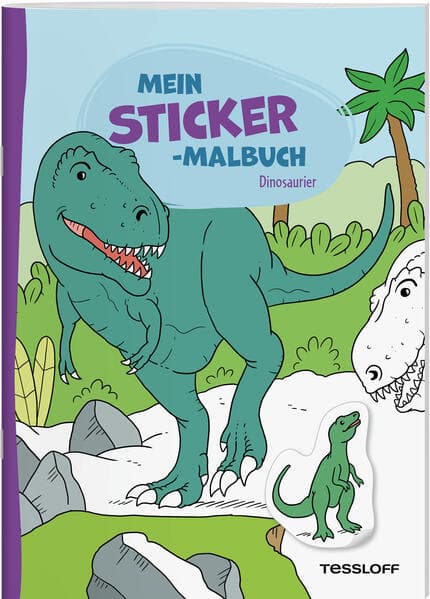 Mein Sticker-Malbuch. Dinosaurier