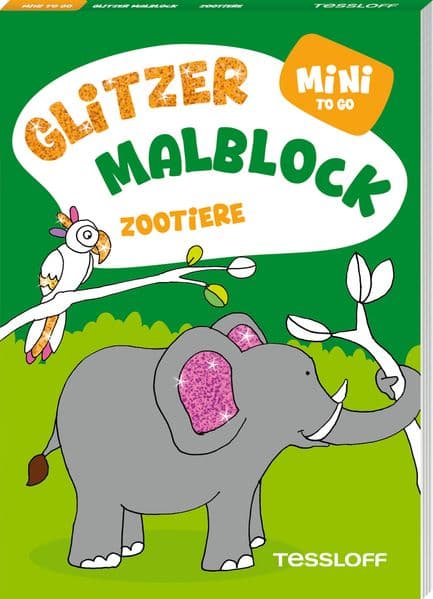 Mini Glitzer Malblock to go. Zootiere