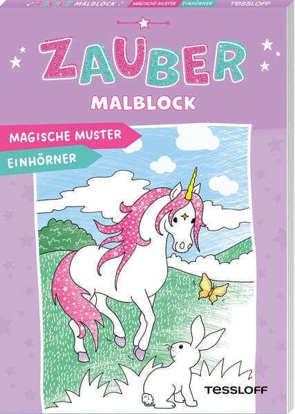 Zaubermalblock. Magische Muster. Einhörner
