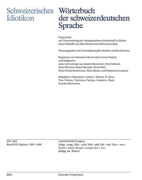 Schweizerisches Idiotikon, Band XVII, Heft 232