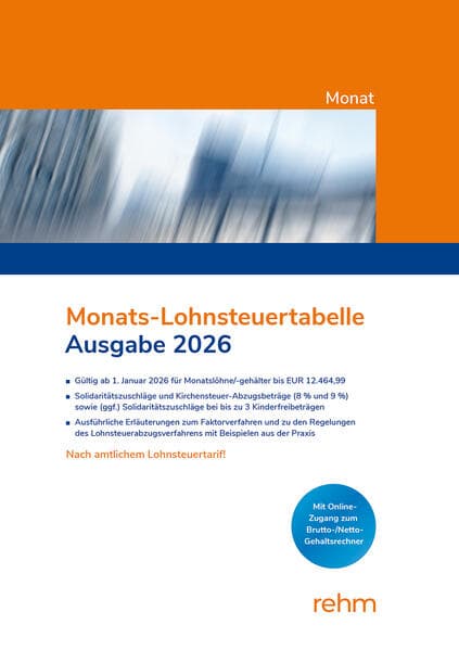 Monats-Lohnsteuertabelle 2026
