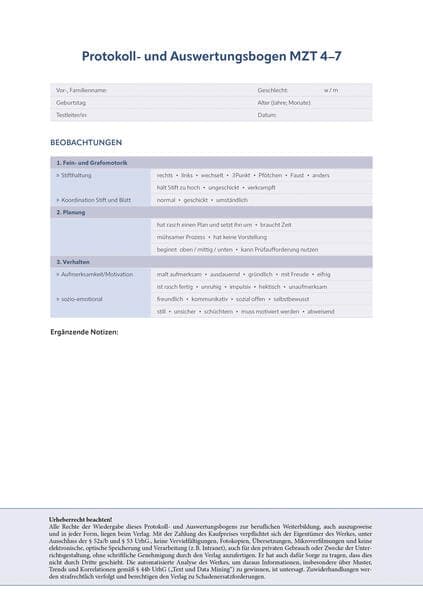 Protokoll- und Auswertungsbogen MZT 4-7