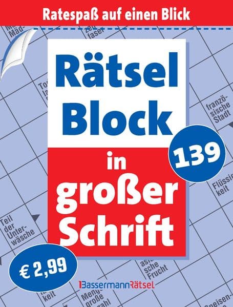 Rätselblock in großer Schrift 139 (5 Exemplare à 2,99 €)