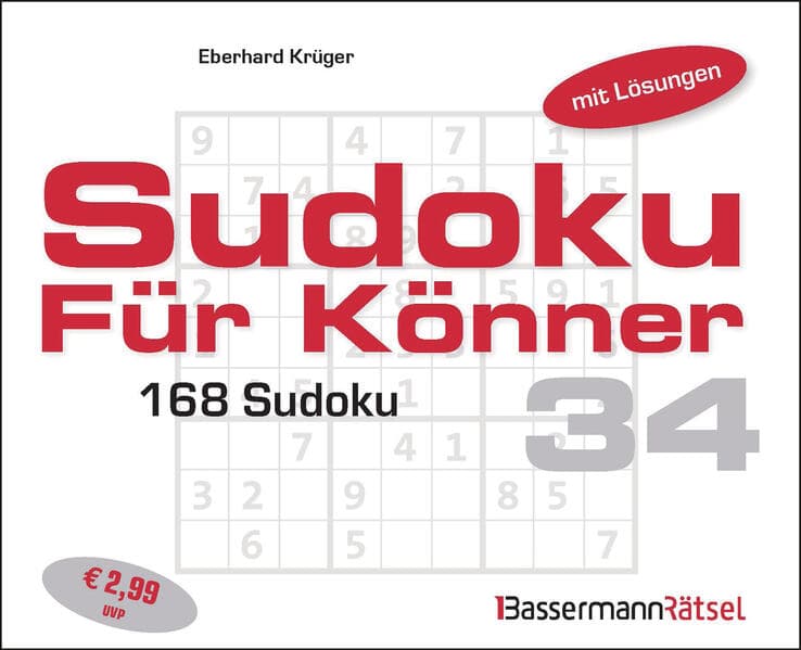 Sudoku für Könner 34 (5 Exemplare à 2,99 €)