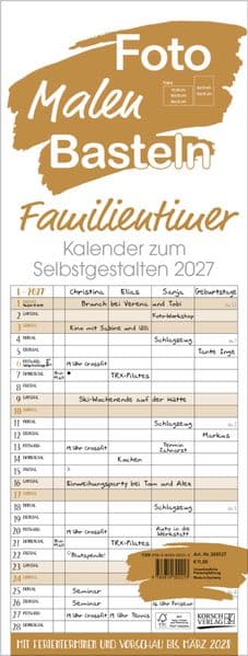 Foto-Malen-Basteln Familientimer gold 2027